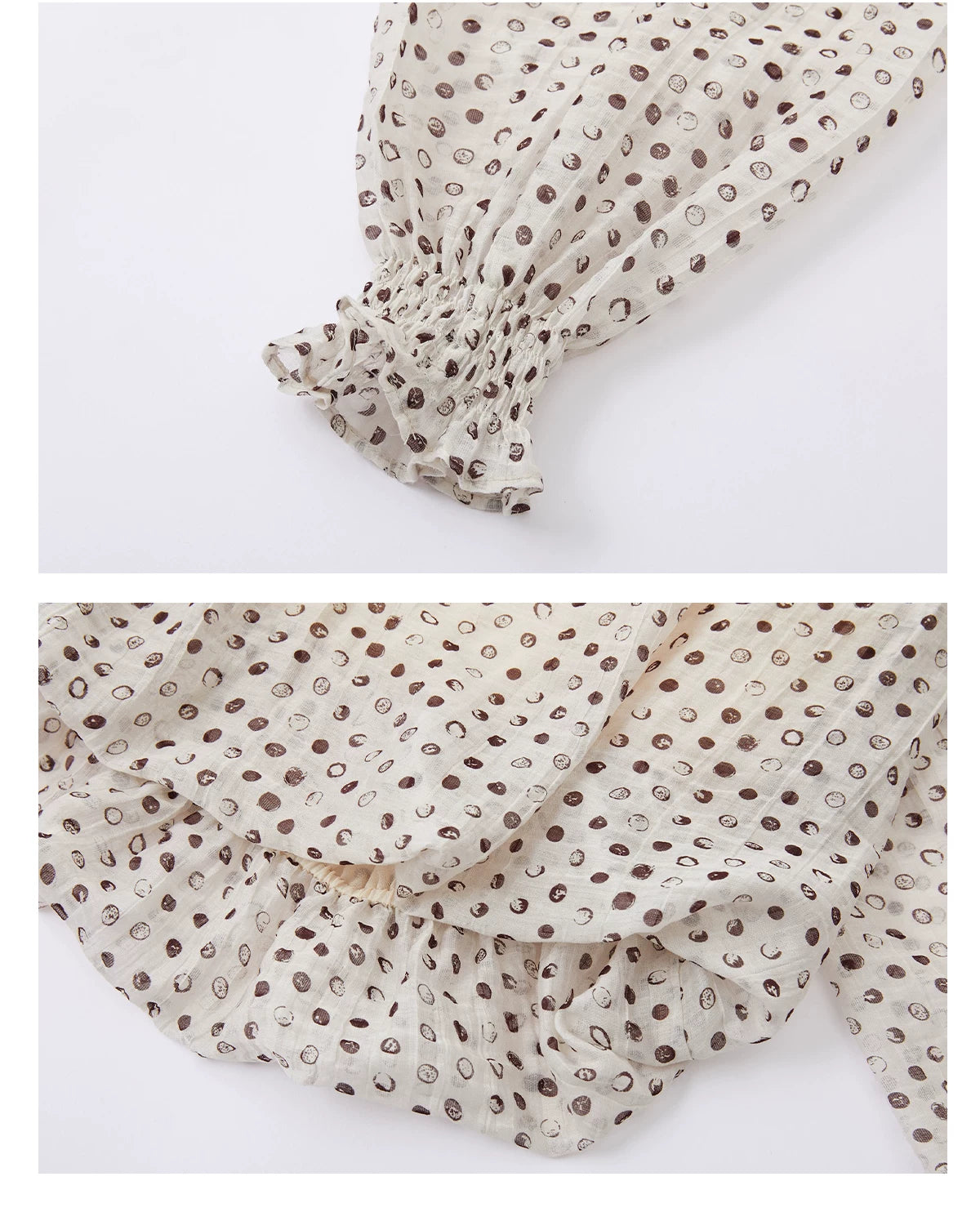 French Polka Dot Off-Shoulder Ruffle Blouse