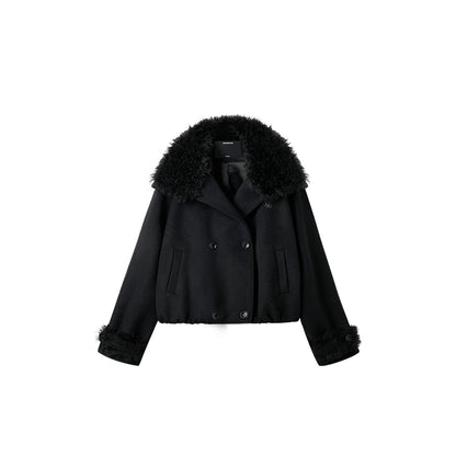 Polar Shearling Collar Wool Jacket