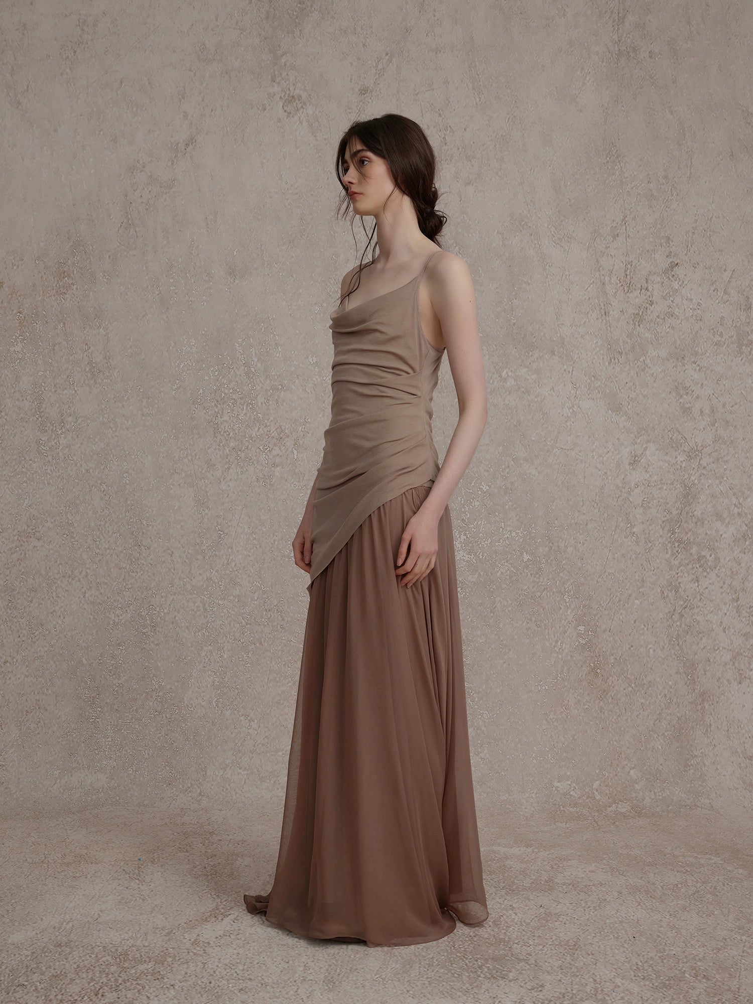 Cowl Neck Knitted Maxi Dress