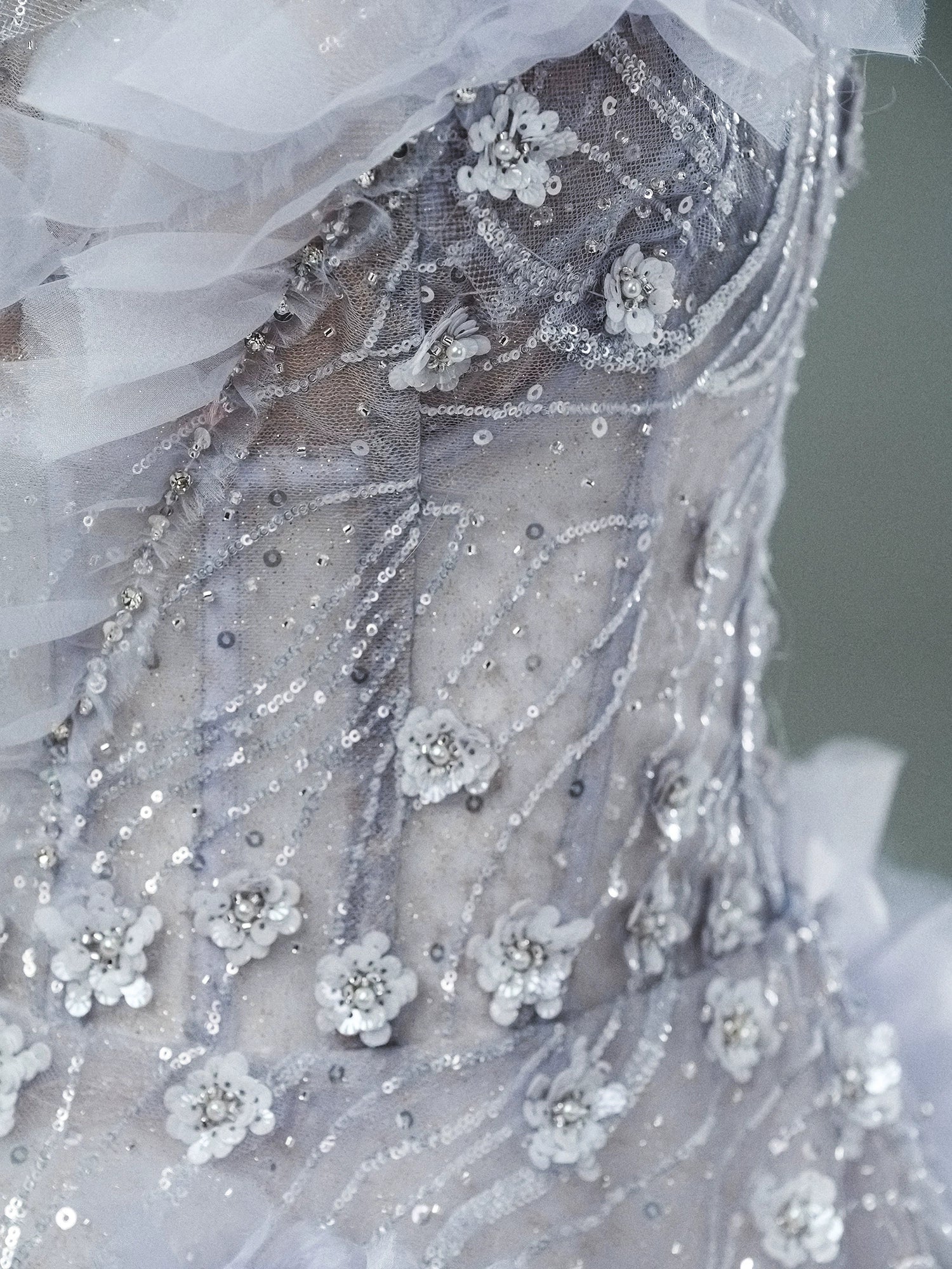 Enchanting Purple Couture Gown with Handcrafted Beading