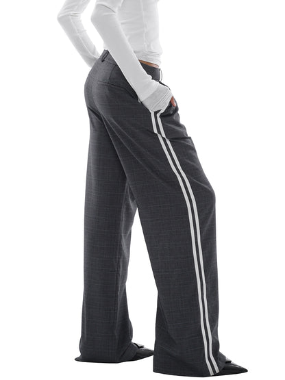 &quot;Weisure&quot; Wide Leg Side-stripe Dad Pants