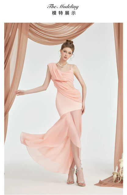 Ayla Slit Full-Skirt Dress