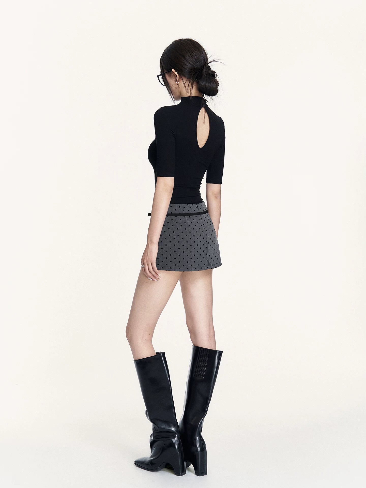 Bow Low-Rise Bodycon Mini Skirt