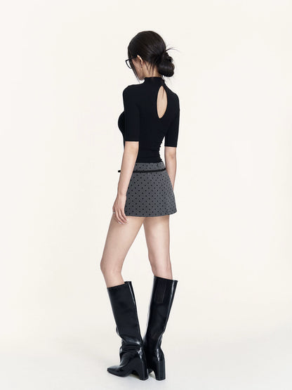 Bow Low-Rise Bodycon Mini Skirt