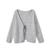 Bohemian Tie-Front V-Neck Cardigan - CHINASQUAD