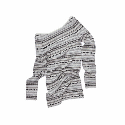 Fair Isle Off-Shoulder Jacquard Knit Dress