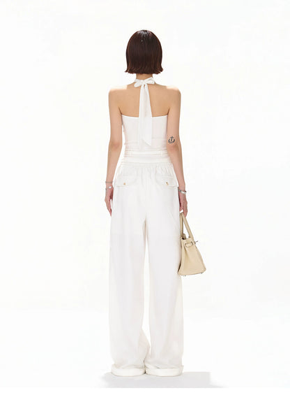Minimalist Halter Tie Knit Bustier