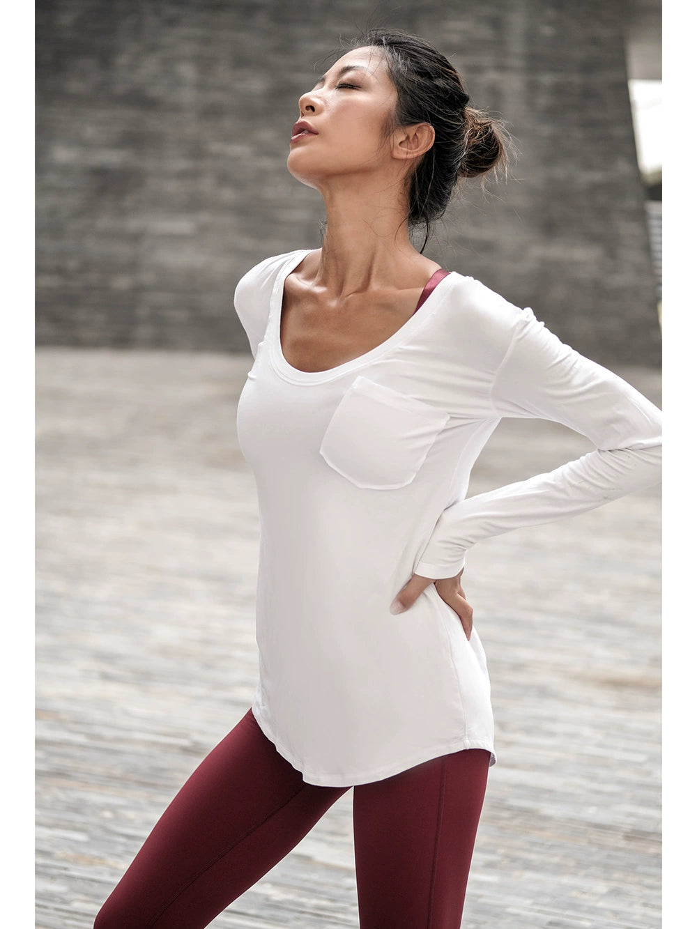 Loose-fitting Long-sleeve Sports T-shirt