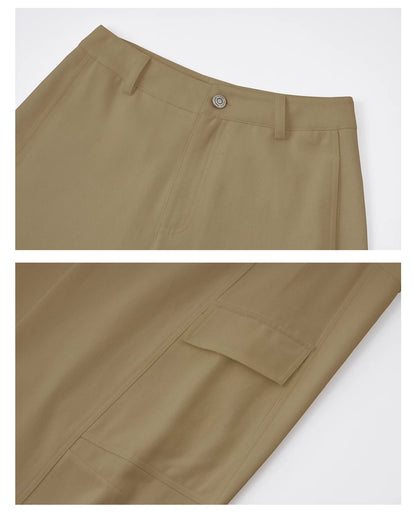 Structured Curve-Leg Utility Denim Trousers