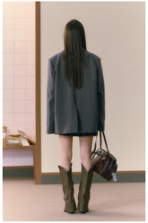 Gray Oversized Blazer - CHINASQUAD