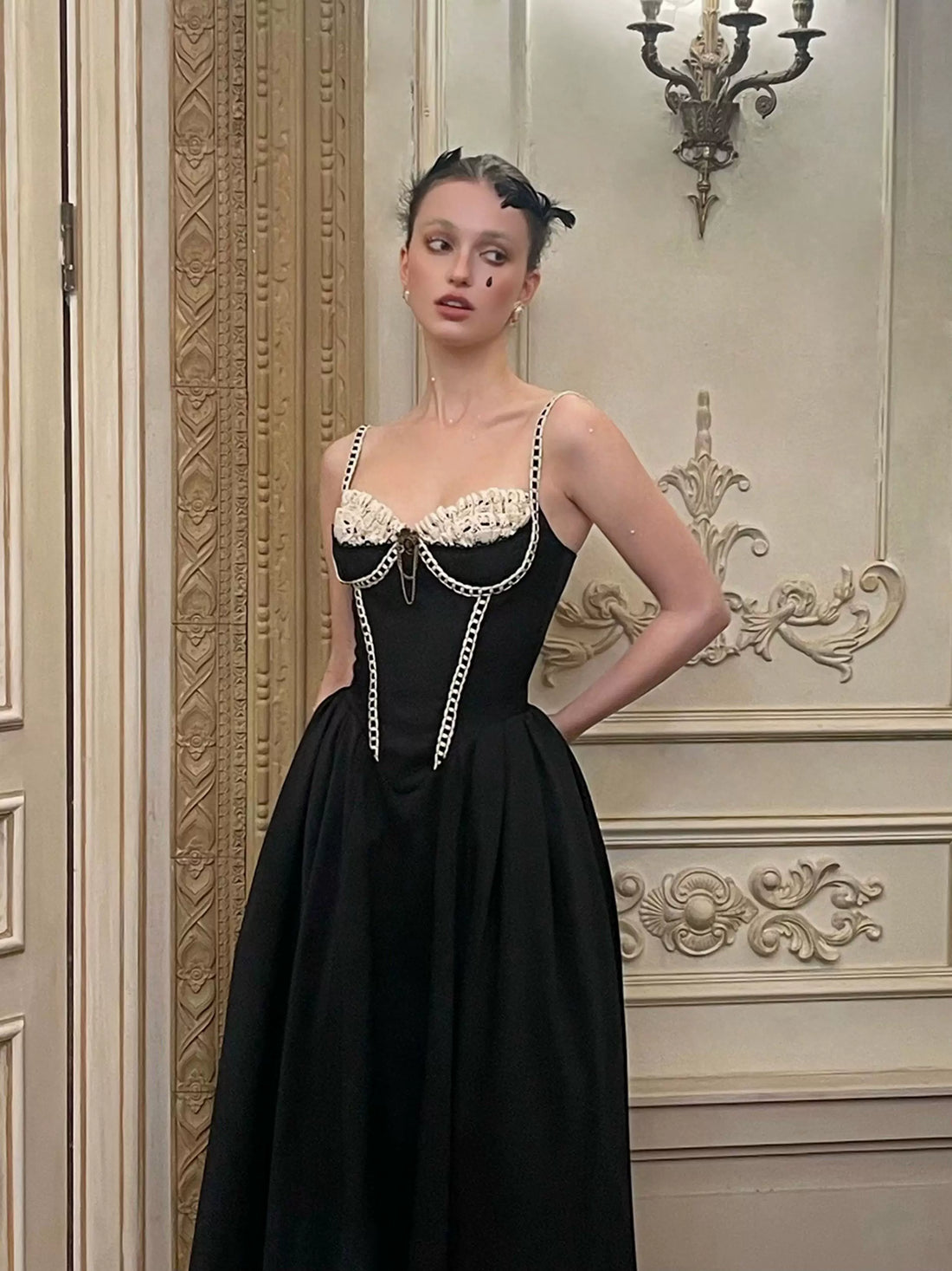 Villain Kate Corset Strap Little Black Dress