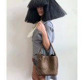 Large Woven Hobo Tote Shoulder Bag ECODAY