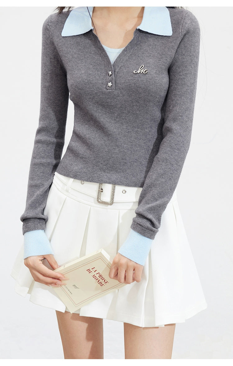 Contrast Faux-Layer T-shirt