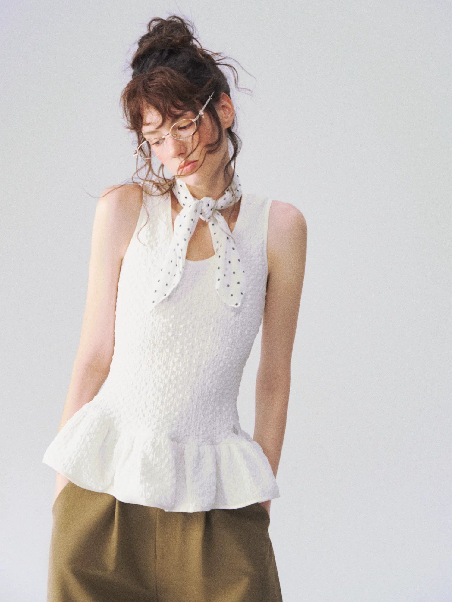 Cloud Ruffle Sleeveless Tank Top