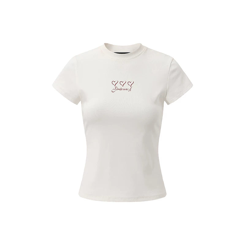 Lipstick Graffiti Cap-Sleeve Slim-Fit T-Shirt