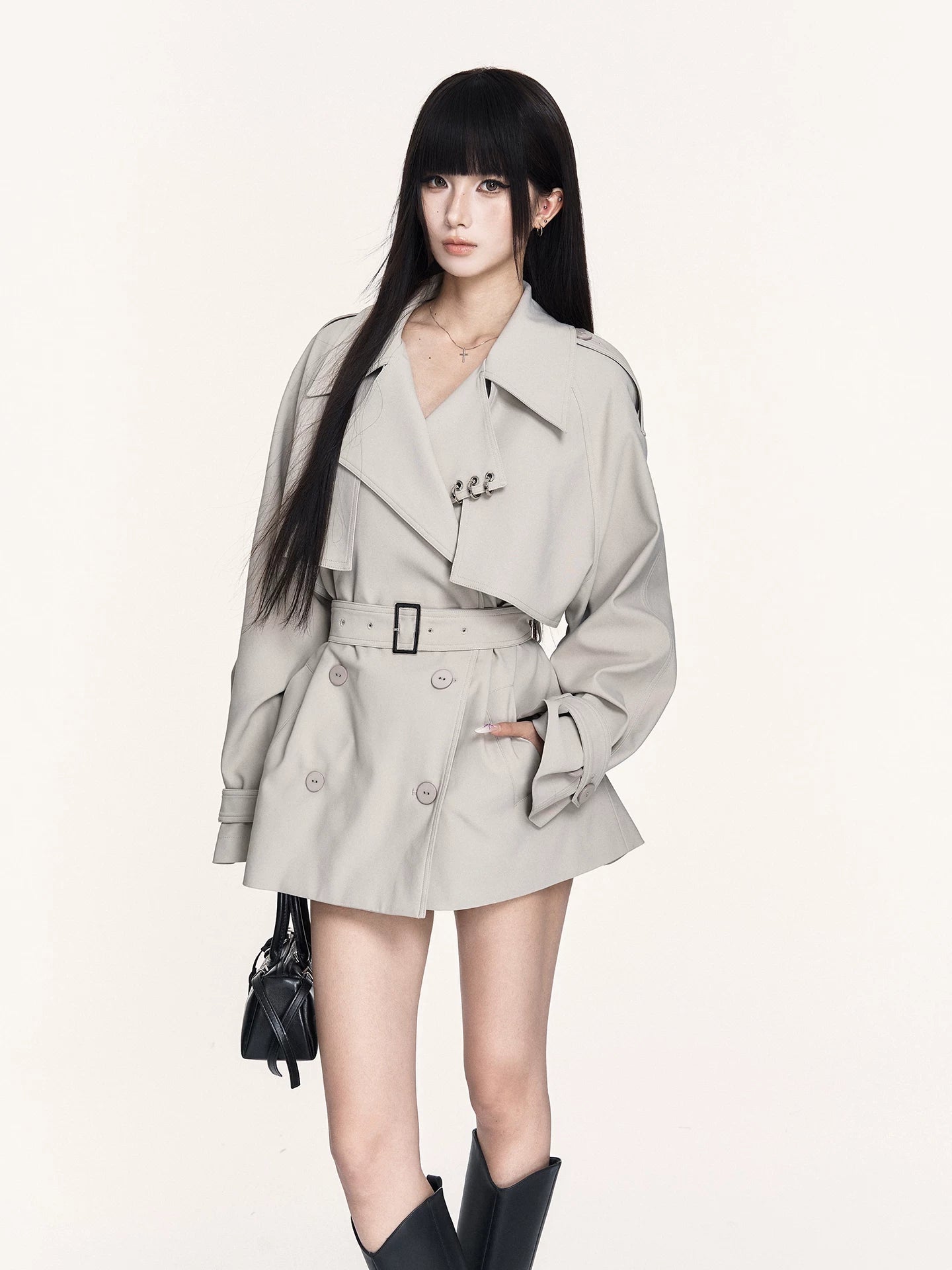 Archive Cropped British-Style Trench Coat