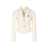 (Final Sale) Chenille Wool Blazer &  Mini Skirt Set - CHINASQUAD