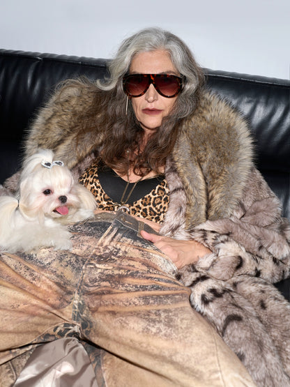 Leopard-Print Eco-Fur Coat