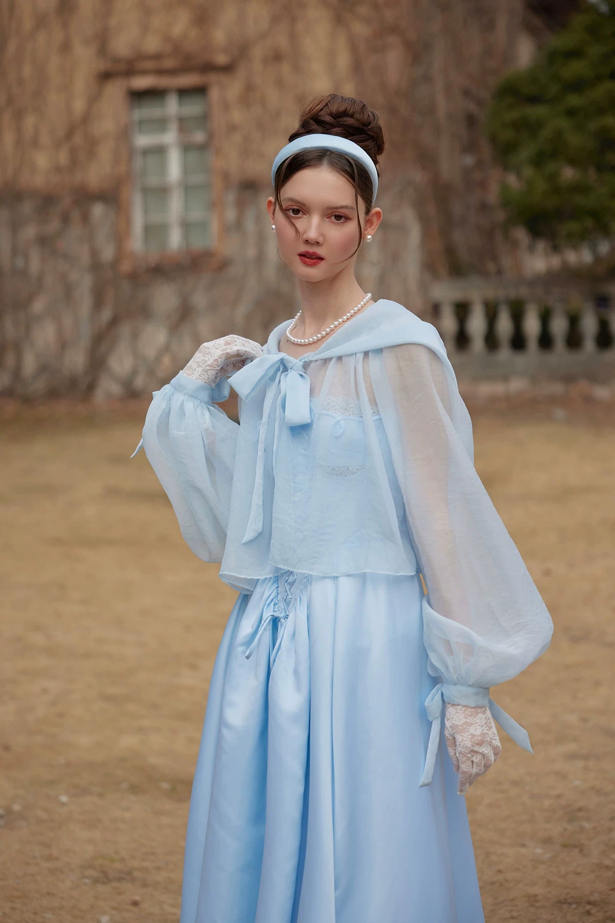 LaceMade Cinderella Princess Satin Corset Gown Blue / XS LaceMade Cinderella Princess Satin Corset Gown Blue / XS