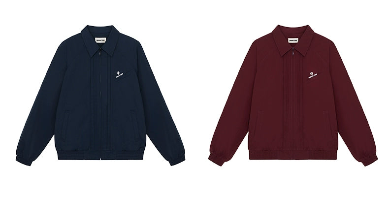 Tuck-Detail Minimalist Track Jacket
