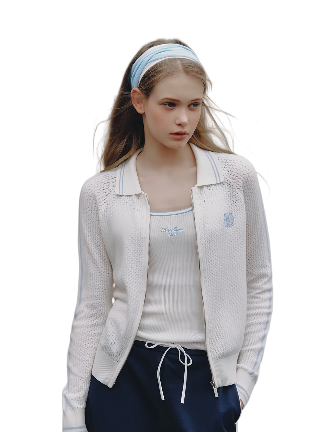 Openwork Knit Collared Jacket