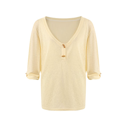 Textured Silk-Blend V-Neck Pullover &amp; Tank Top Set