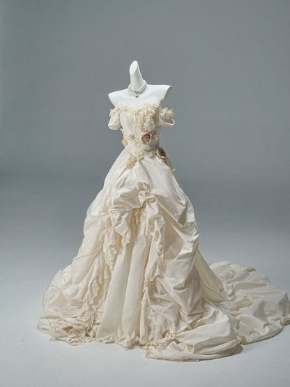 “Where Branches Fade” Sculptural Satin Couture Gown