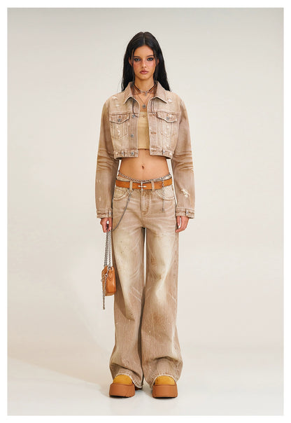 Wild Diamond Handcrafted Wide-Leg Denim Pants