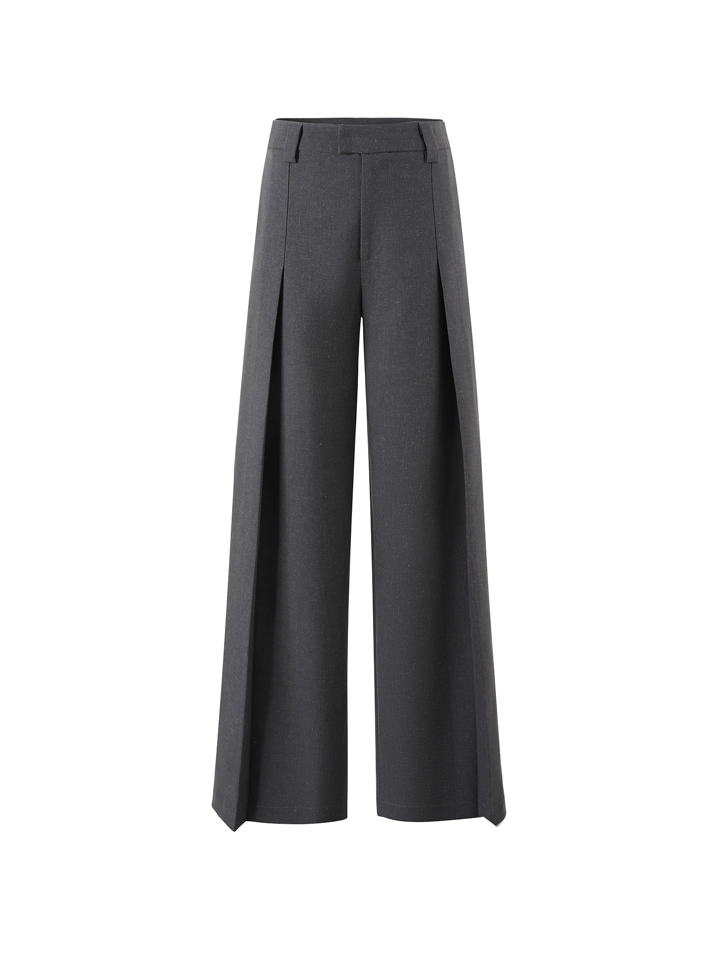 Tailored Draped Straight-Leg Trousers