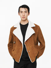 Lamb Wool Collar Faux Suede Jacket - CHINASQUAD