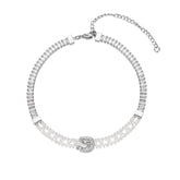 Woven Pearl Zircon Choker - CHINASQUAD