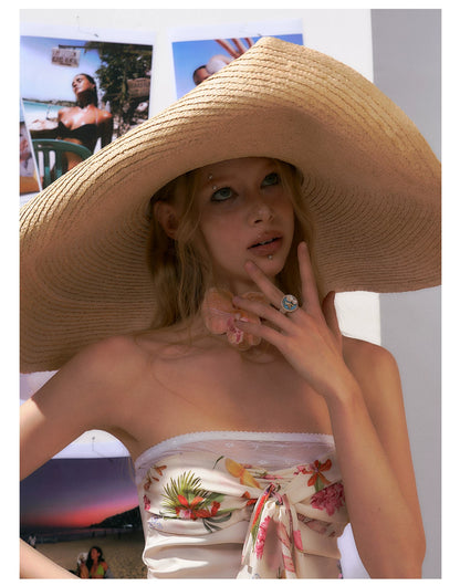 Printed Bandeau Top &amp; Mini Skirt Set