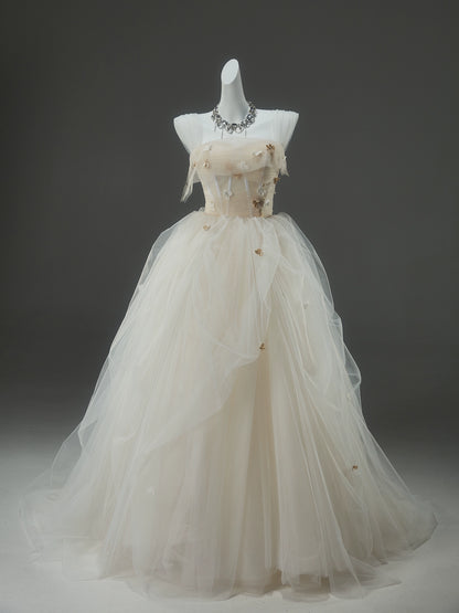 Frosted Bloom Tulle Floral Ball Gown