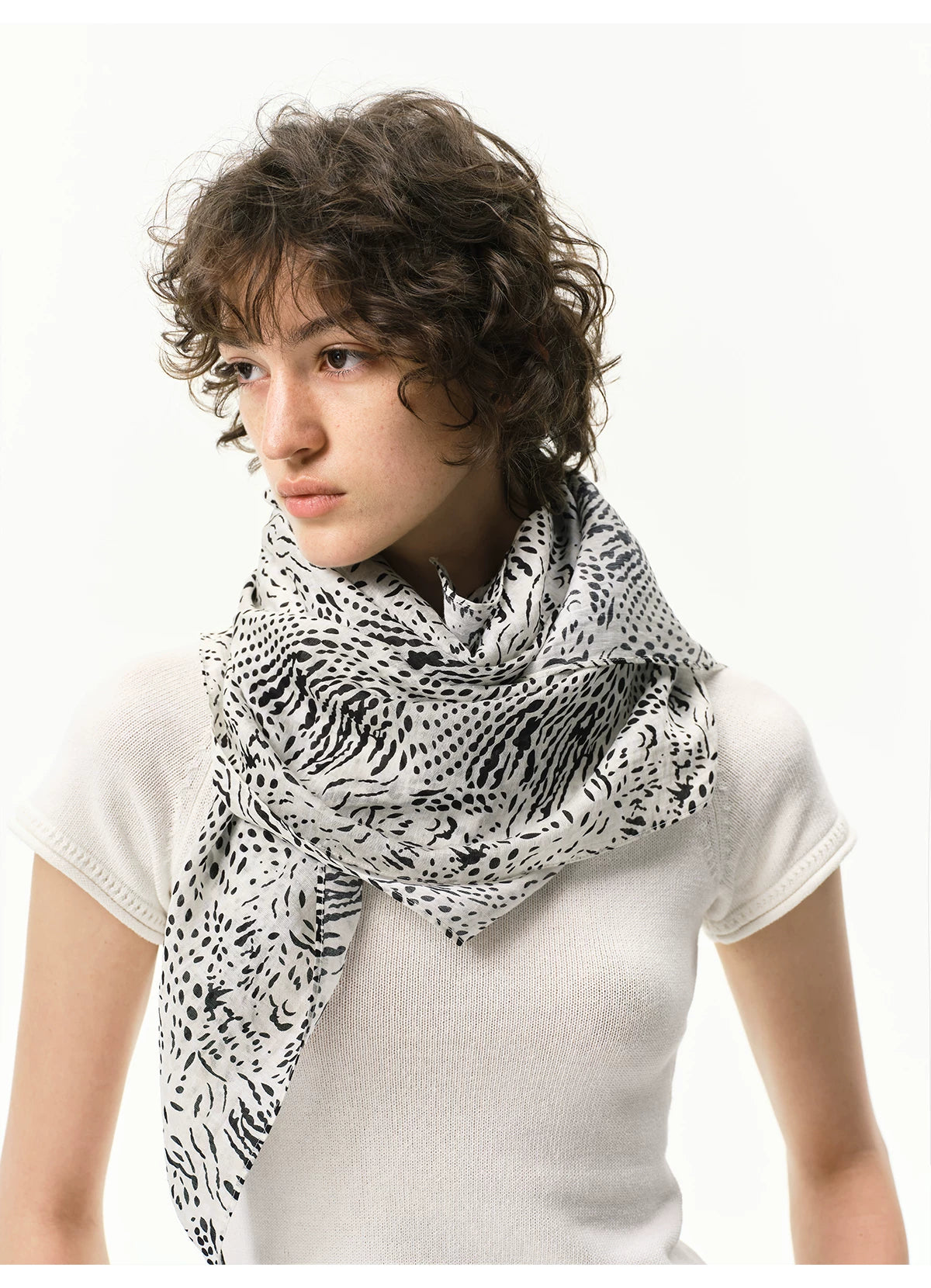 Lyocell Textured Zebra Leopard Print Scarf