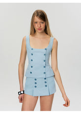 Double-Breasted Tailored Mini Skirt Set NeverMore