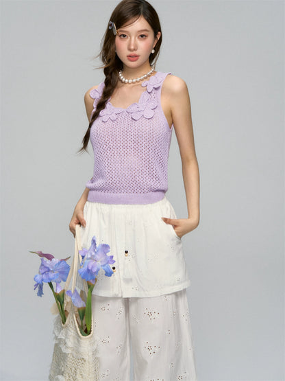 Flower Crochet Hollow-Out Camisole
