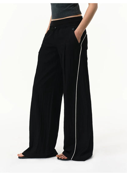 Cooling Lyocell Double-Waistband Wide-Leg Pants