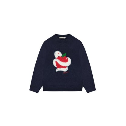 Apple Jacquard Pullover Sweater