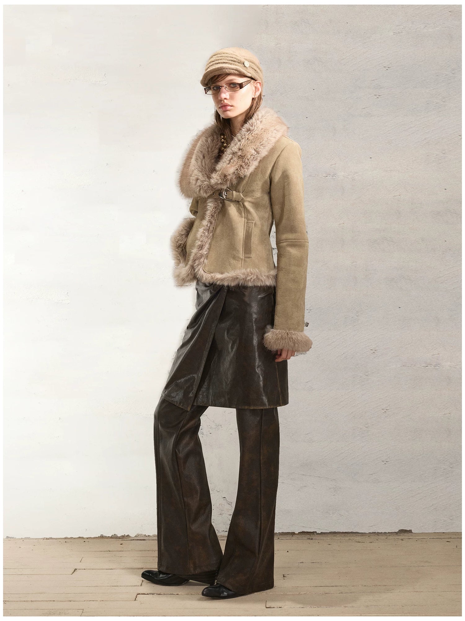 Wool-Blend Ruched Knit Cap