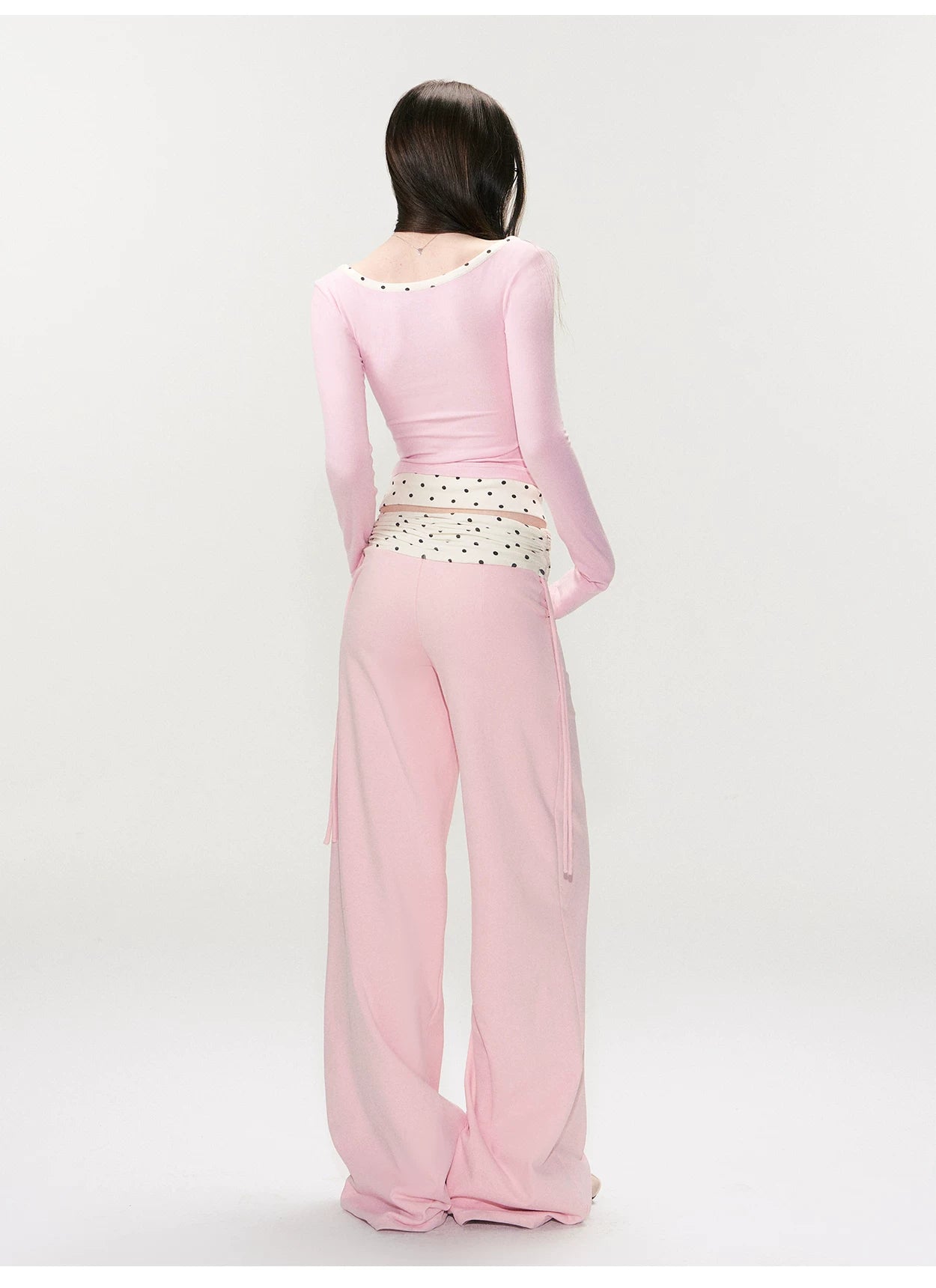 Drawstring Waist Straight-Leg Pants