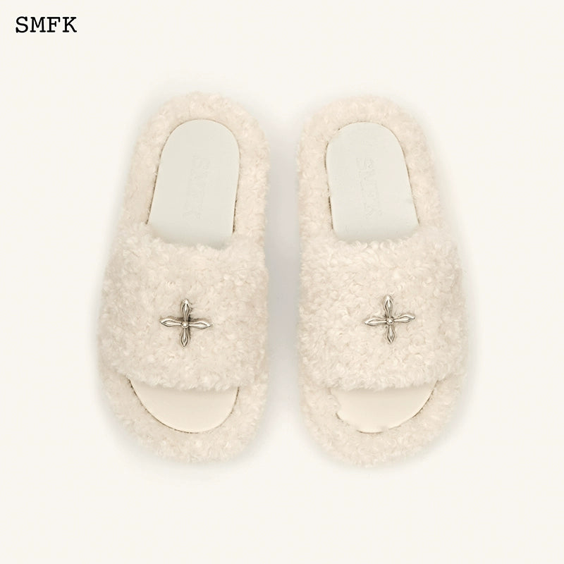 SMFK Fuzzy Platform Black Edition Slide Sandals