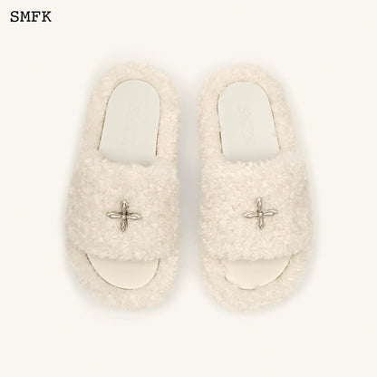 SMFK Fuzzy Platform Black Edition Slide Sandals