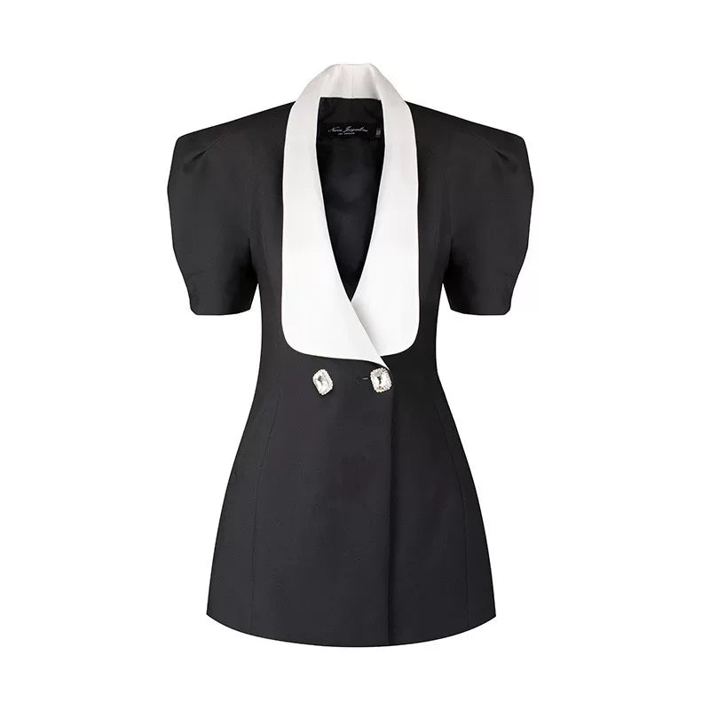 Puff Sleeve Cut-Out Open-Back Dress
