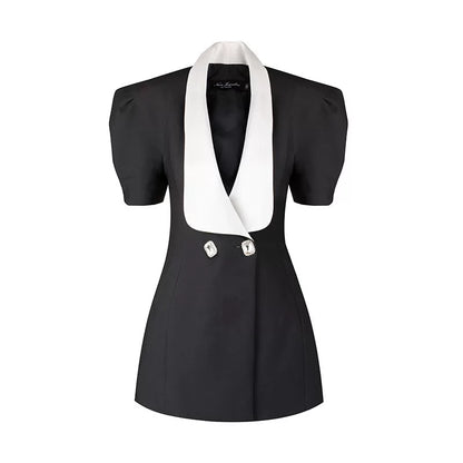 Puff Sleeve Cut-Out Open-Back Dress