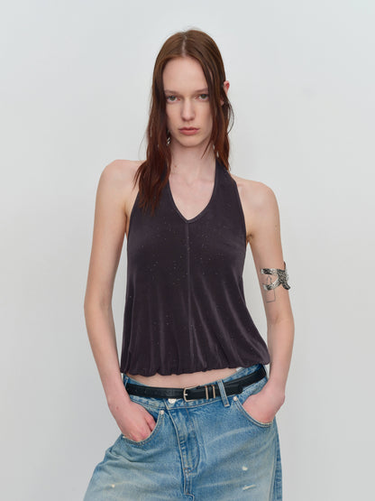 U-Shaped Bud Halter Tank Top