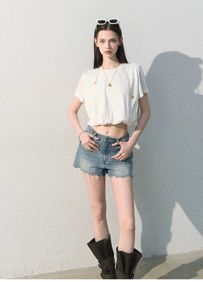 Faded Trace Vintage Distressed Denim Shorts
