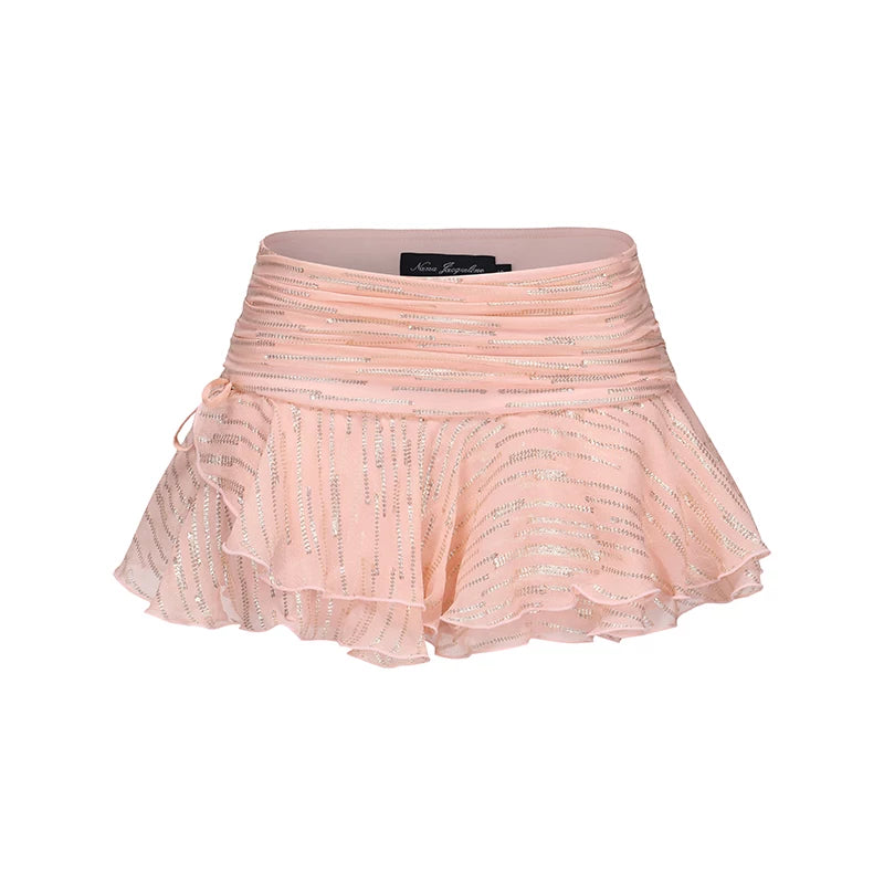 Silk Ruffled Luminous Two-Piece Set