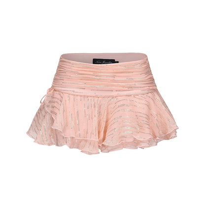 Silk Ruffled Luminous Two-Piece Set