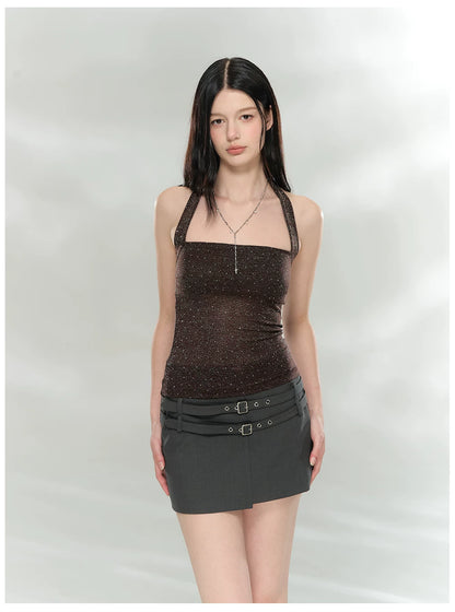 Asymmetric Tailored Mini Skirt