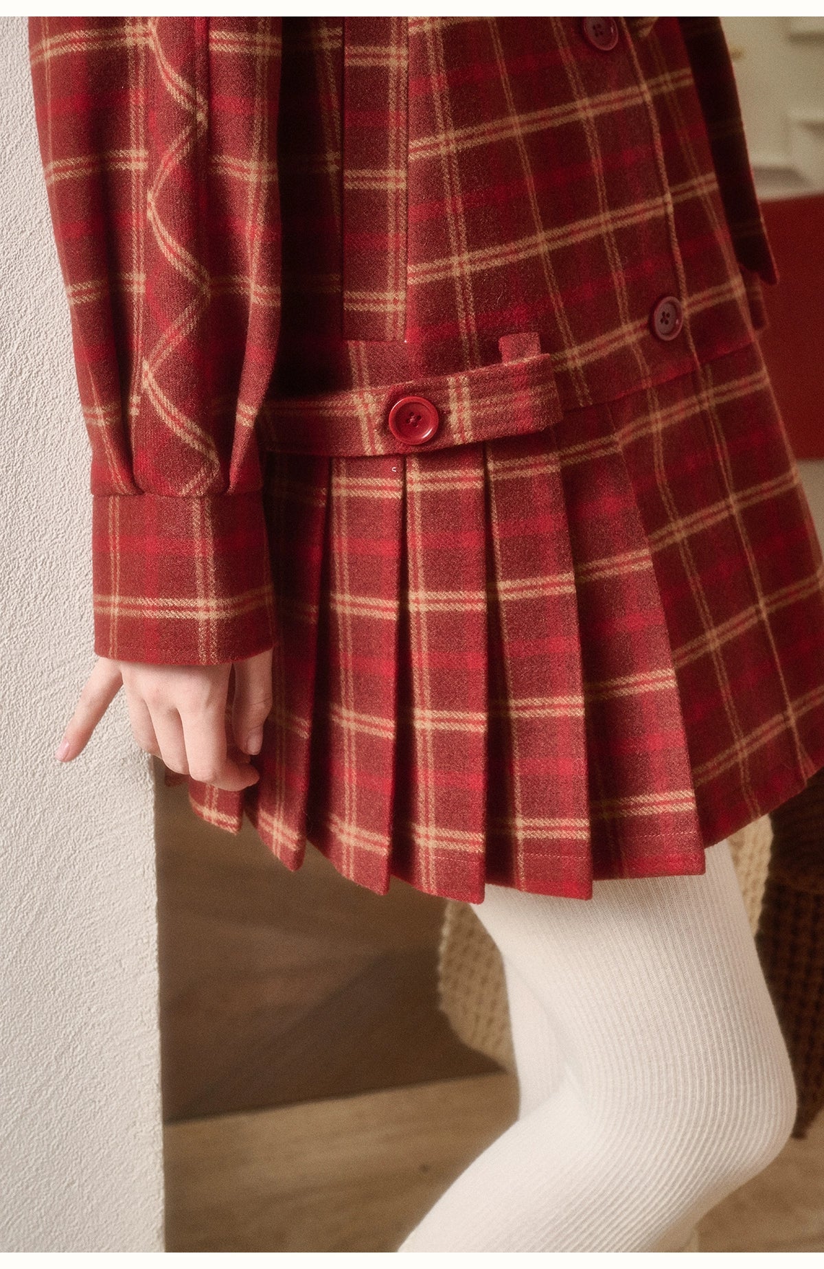 Cosagach Plaid Wool Coat